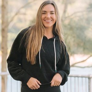 Black Quilted Triad Hoodie